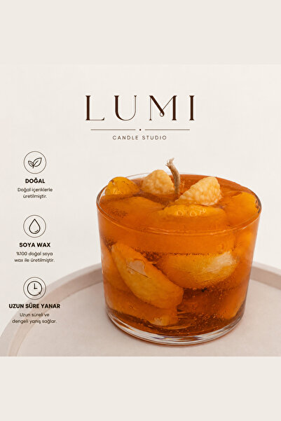 Lumieres Mandalina Kokteyl Soya Wax Jel Kokulu Fitilli Kavanoz Lumi Candle St...
