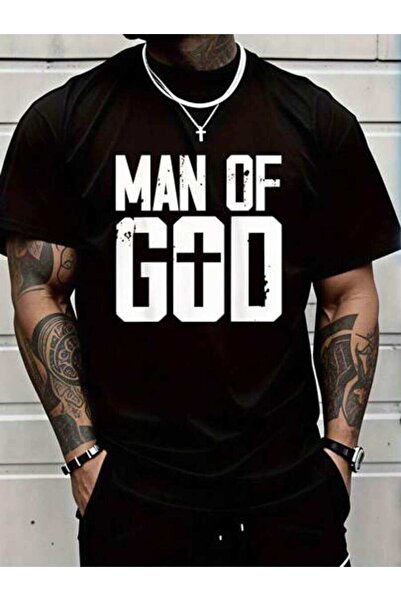 4CR Men's Summer Outfits, Man Of God Graphic Text Theme T-Shirts, Funny Vinta...