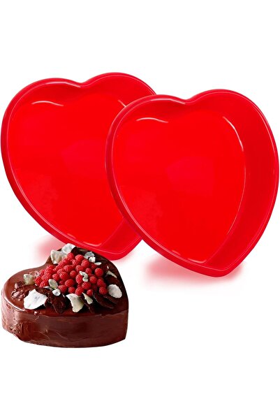 Arabest 2-Pack,8 Inch Silicone Heart Shaped Cake Pans,Nonstick,Easy Clean,Mic...