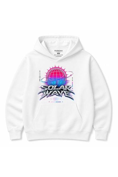 Rabona Fashion Φούτερ με κουκούλα με στάμπα Cosmic Cyber Y2K Energy
