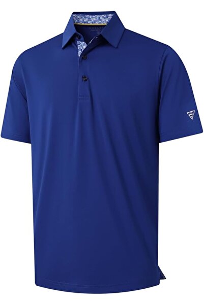 M MAELREG Men's Golf Polo Shirts Short Sleeve Striped Performance Moisture Wi...