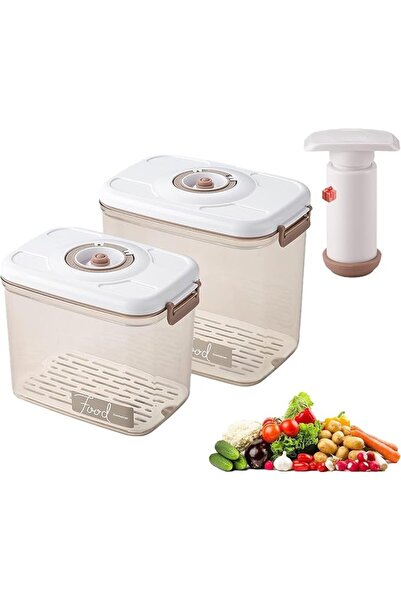 AZONEE Kitchen Storage Box Set, 2 Pcs Vacuum Food Container Boxes with Vacuum...