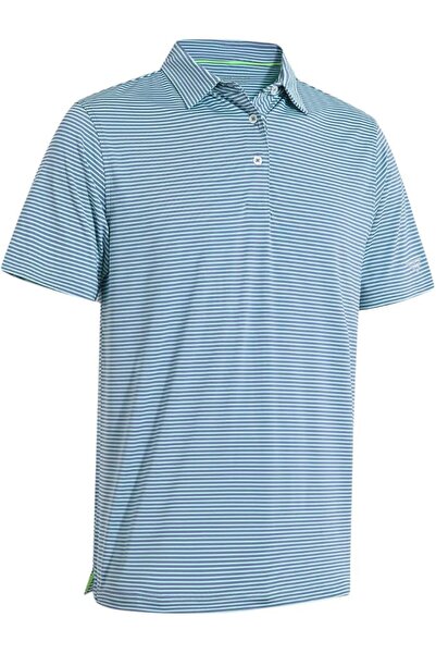 M MAELREG Men's Golf Polo Shirts Short Sleeve Striped Performance Moisture Wi...