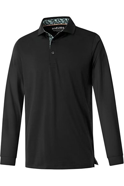 M MAELREG Men's Golf Polo Shirts Short Sleeve Striped Performance Moisture Wi...