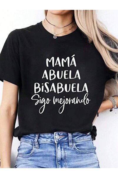 4Car Women's Alphabet Print T-Shirt - Language Learning, Short Sleeve Round N...