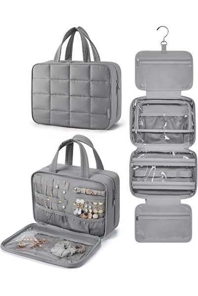 BAGSMART Travel Toiletry Bag with Jewelry Organizer, Hanging Travel Bag for T...
