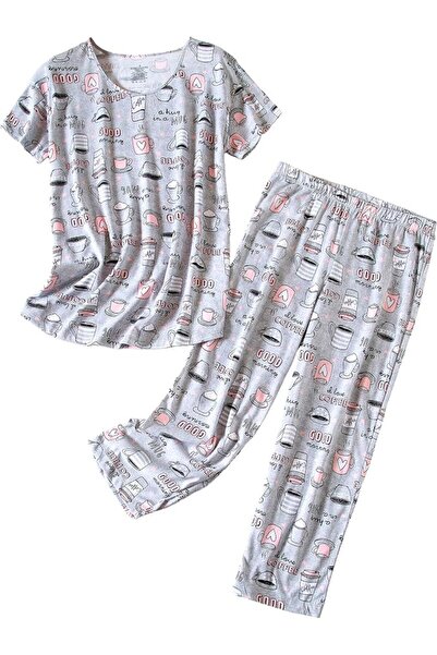 GENERAL PNAEONG Women’s Pajama Set - Sleepwear Tops with Capri Pants Casual a...