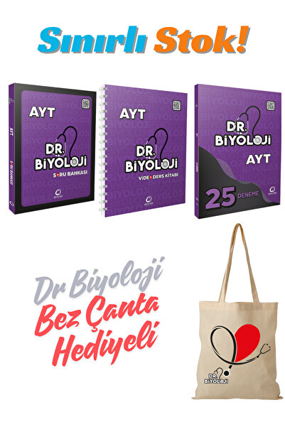 Oksijen Yayınları Dr Biyoloji Bez Çanta Hediyeli! AYT Video Ders Kitabı + TYT...