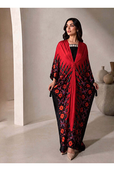 ECSTACY COUTURE Ankara red kaftan