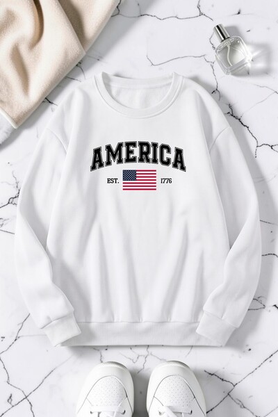 uyguntarz Unisex Printed Crew Neck Sweatshirt
