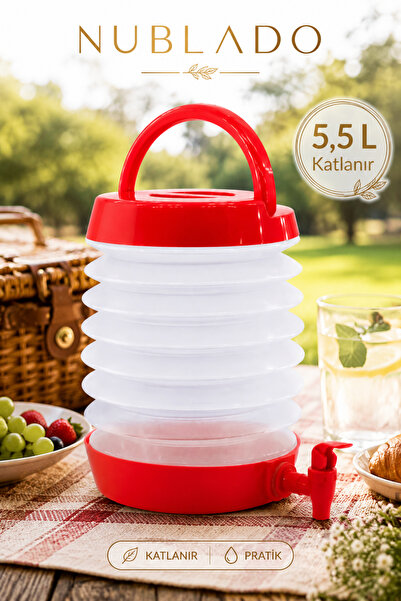 NUBLADO 5.5 L Folding Water Canister with Tap Portable Camping Picnic Water D...