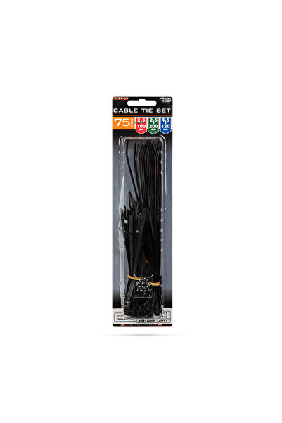 Alista Home Plastic Cable Ties Set, Self-Locking Nylon, Black, Various Sizes,...