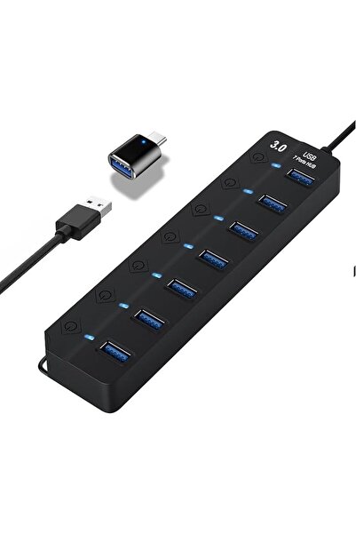 GoodTool موزع USB 3.0، موزع USB محمول بـ 7 منافذ، موزع توسعة متعدد المنافذ مع...