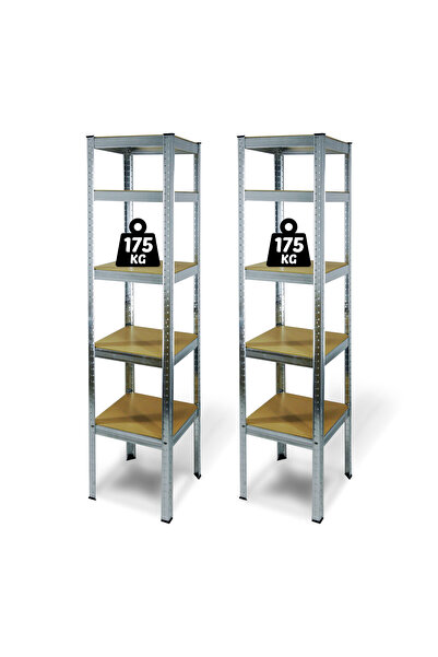 Alista Home Metal Storage Shelf with 5 Shelves, 180 x 40 x 40 cm, Capacity 17...