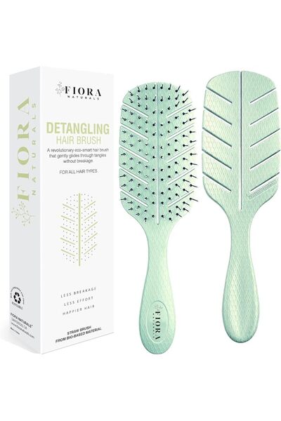 Fiora Naturals Detangler Brush - 100% Bio-Friendly Detangling brush w/Ultra-S...