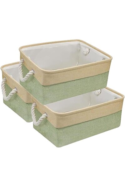 GENERAL 3 Pack Cotton Rope Storage Basket, Cotton Rope Woven Basket Collapsib...