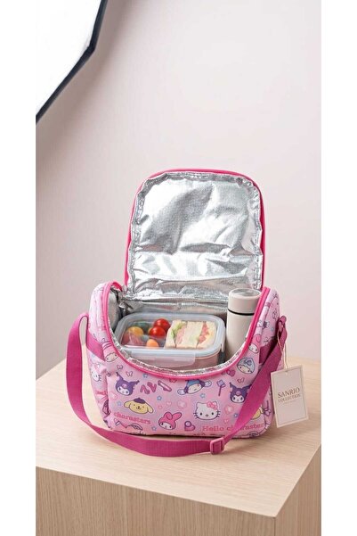 ALPA STORE V Model Kuromi Sanrio Hello Kitty Karakter Termoslu Su Geçirmez Yalıtımlı Lüks Beslenme Çantası- KUROMİ BESLENME ÖRTÜSÜ HEDİYE