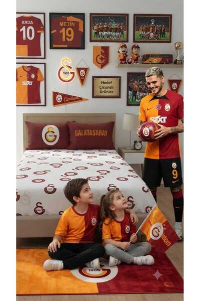 Zorluteks TAÇ Lisanslı Galatasaray Fitted Çarşaf Seti 100x200 Çarşaf + 50x70 ...