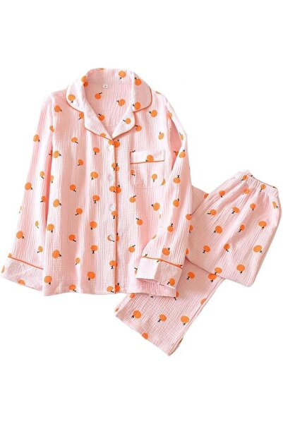GENERAL codcm Womens Cotton Pajama Set Long Sleeve Button Down Shirt and Loun...