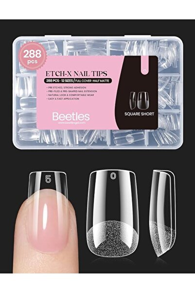 beetles Gel Polish Beetles Medium Almond Gel Nail Tips, 288Pcs Pre-Shaped Cle...