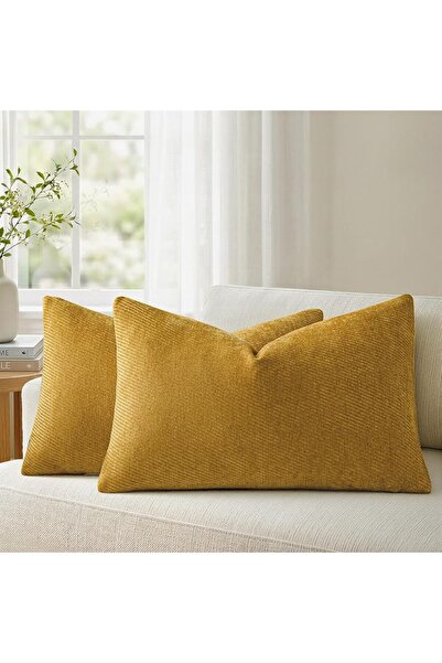 a moment Pack of 2 Decorative Chenille Cushion Cover Throw Pillow Covers with...