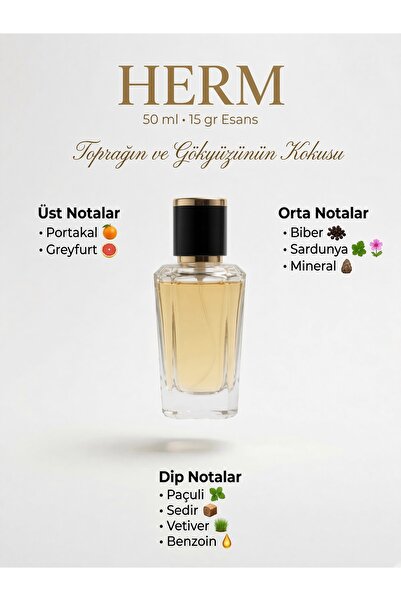 DOA KOZMETİK HERM Çok Kalıcı Erkek Kokusu 50ml Extrait (portakal,greyfurt ,pa...