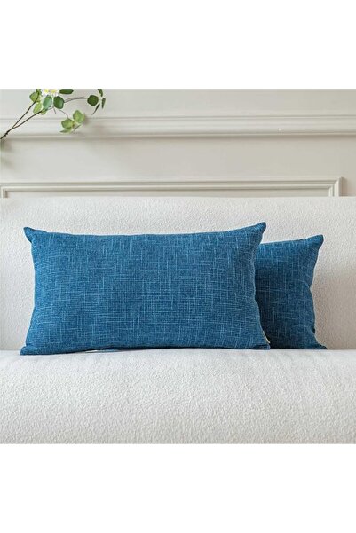 a moment Set of 2 Orange Red Linen Decorative Throw Pillow Covers 30 x 50 CM ...