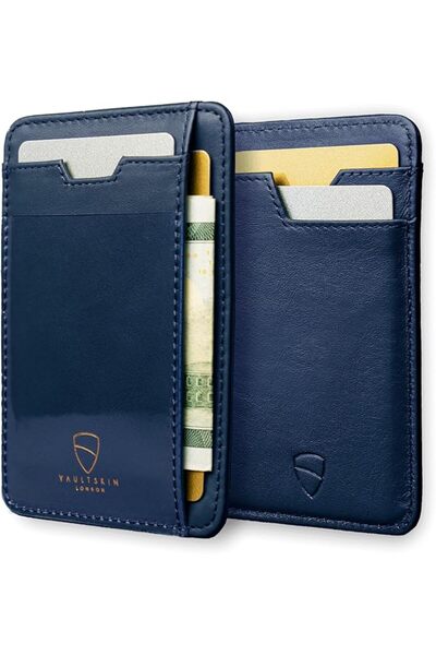 Vaultskin BRIXTON Slim Top-Grain Leather Card Wallet with ID Window, RFID | I...
