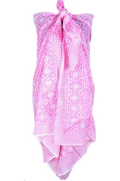 Generic 100% Cotton Block Print Sarong - Women's Swimsuit Wrap Cover-Up, Long...