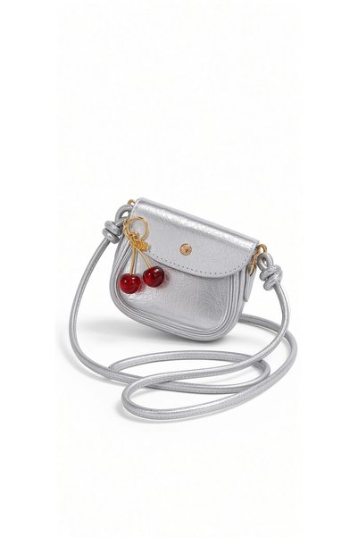 cantamella Cherry Charm Gift Crossbody Bag with Knot Detail and Adjustable Strap