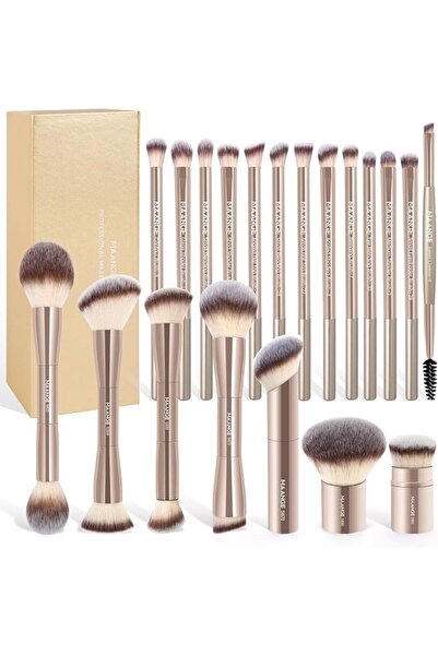 MAANGE Mang's Synthetic and Aluminum Brush-Shaped Makeup Brush, Coffee Brown