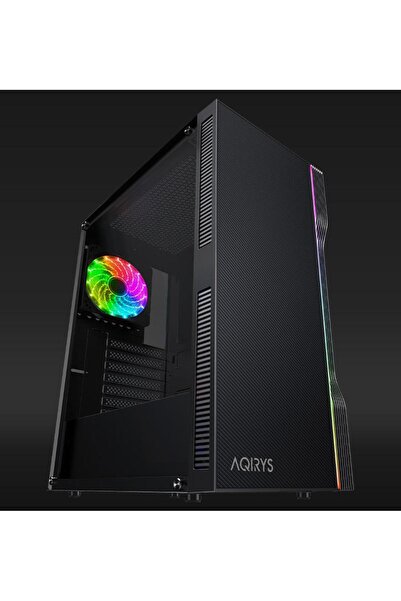 AQIRYS ELECTRA Carcasă PC Mid Tower ARGB Neagră cu Sticlă Securizată