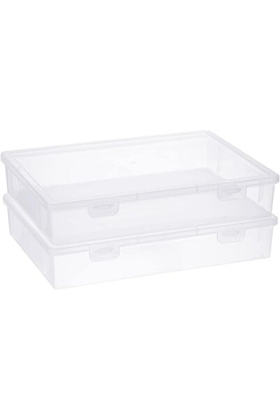 EXCEFORE Clear Plastic Storage Box with Lid, Large Clip Box, Clear Plastic St...