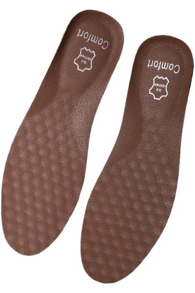 GENERAL Memory Foam Insoles for Women Men,Natural Leather Insoles for Dress S...