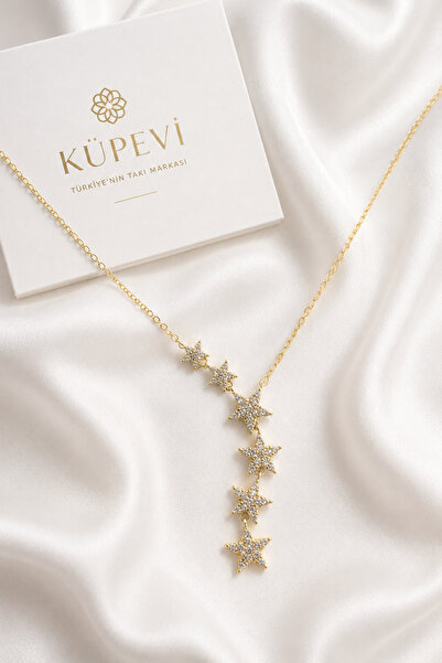 Küpevi Starry Zircon Stone Y Necklace - Stainless Steel Women's Necklace