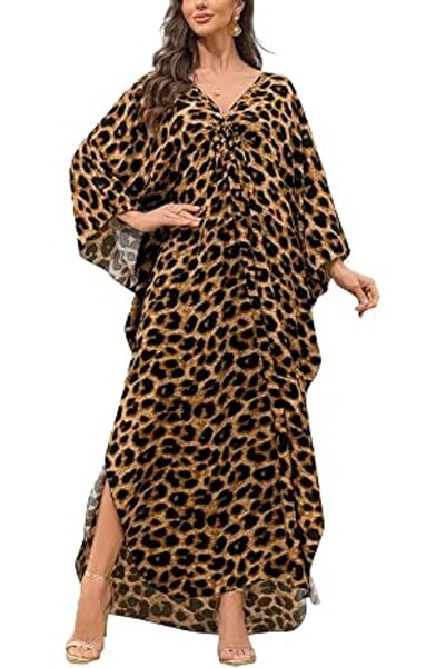 YouKD Summer Long Kaftan Dress Bohemian Roomy Beach Robe Cover Up Plus Size D...