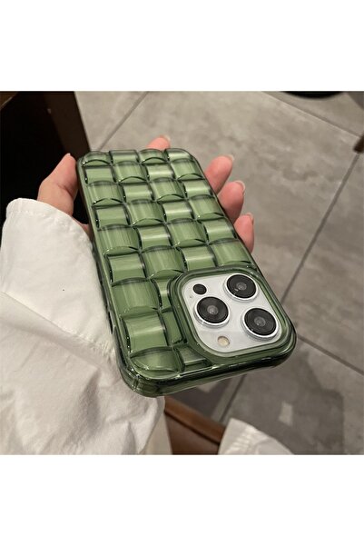 EDELFU iPhone 16 PRO uyumlu - Matcha, Zümrüt Renk Örgülü Şeffaf Sararmaz, Yum...