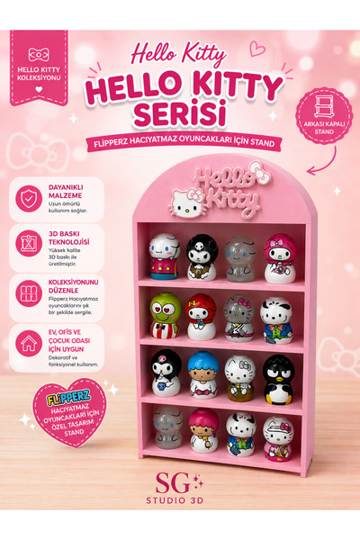 SG Studio Hello Kitty Temalı Flipperz Hacıyatmaz Oyuncakları için Stand - Ark...