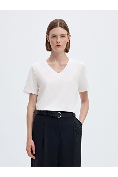 Selected Femme T-Shirt Klassisches V-neck