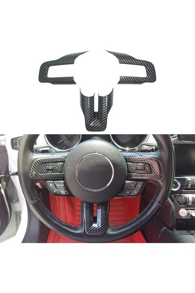 OASISGALORE Compatible for Steering Wheel Carbon Fiber Cover Ford Mustang 201...