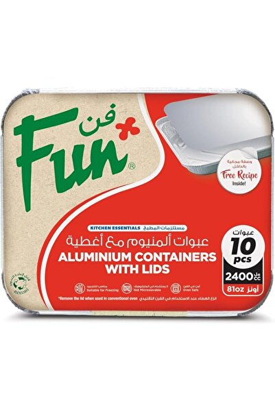 Generic Aluminium Containers with Lids 2400Cc (Pack of 10) – Leakproof Food S...
