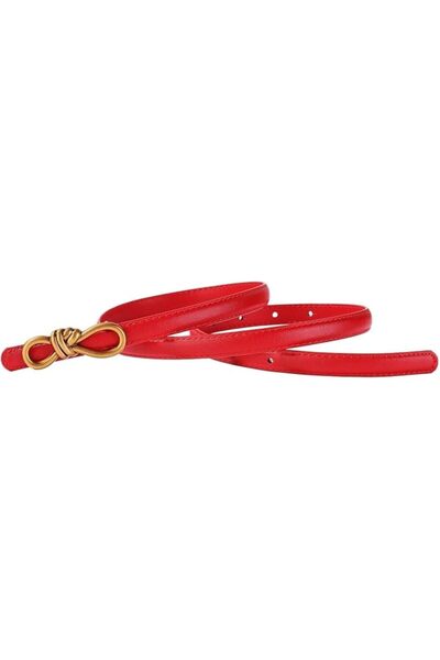 GENERAL Women's Decorative Belt Women Leather Knotted Thin Waist Belt Geometr...