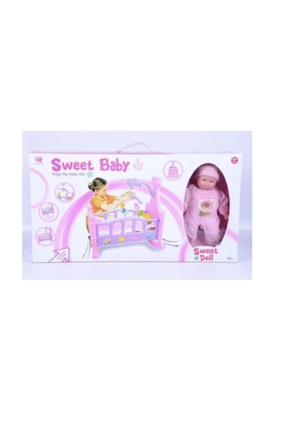 Toy Baby Sweet Baby Sweet Doll with crib cradle and accessories
