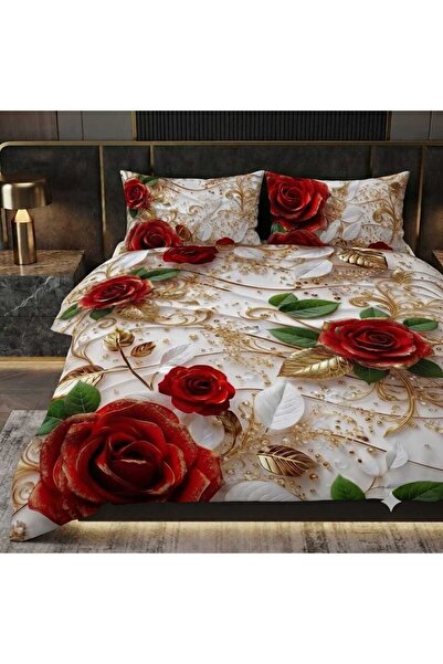 Elmas Dizayn Special Design Brand Double Duvet Cover Set Organic Satin & Cott...