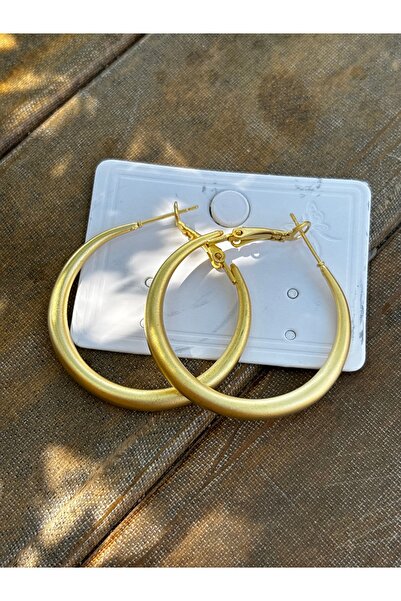 MODA Women's Steel Gold Thick Hoop Earrings – Minimal Stylish Everyday Earrings