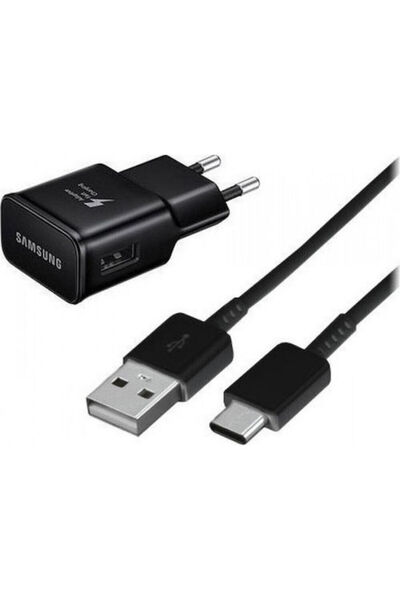 Samsung Φορτιστής με θύρα USB-A και καλώδιο USB-C 15W Μαύρο (EP-TA20EBE+EP-DG...