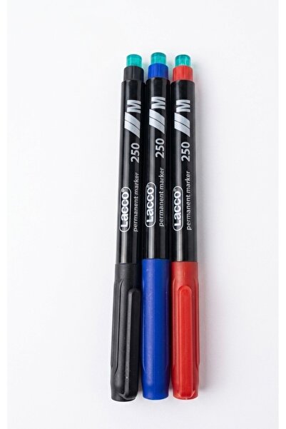 Lacco 3’lü asetat CD kalemi(permanent marker) M uçlu