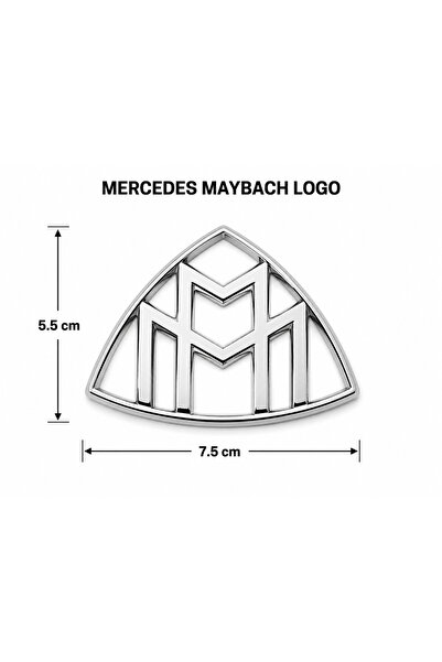EP GARAJ OTOMOTİV Mercedes Maybach Chrome Logo Emblem – 5.5 cm × 7.5 cm