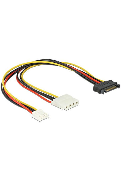 DELOCK Καλώδιο τροφοδοσίας Y 15-Pin Sata - 4-Pin Molex 0,3μ Πολύχρωμο (65227)