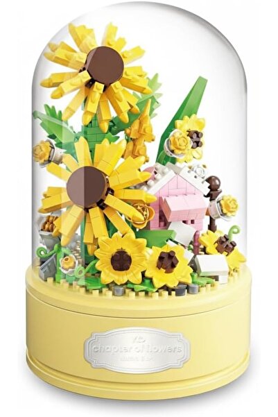 KASTWAVE Sunflower Bouquet Building Block Kit, 577 Pieces DIY Mini Bricks Flo...